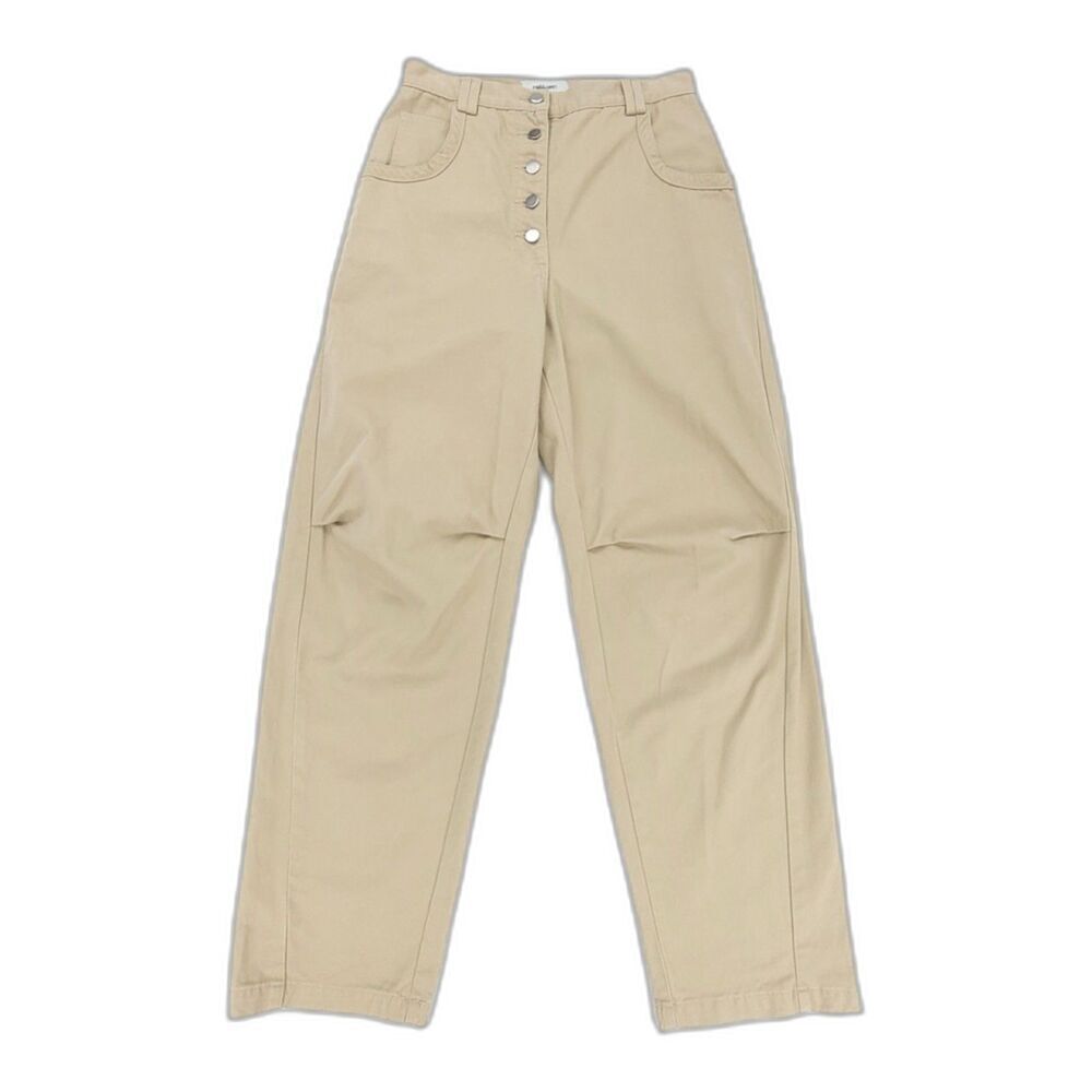 RACHEL COMEY Farris Baggy High Rise Barrel Leg Pant Sand Khaki Minimal Trouser 6